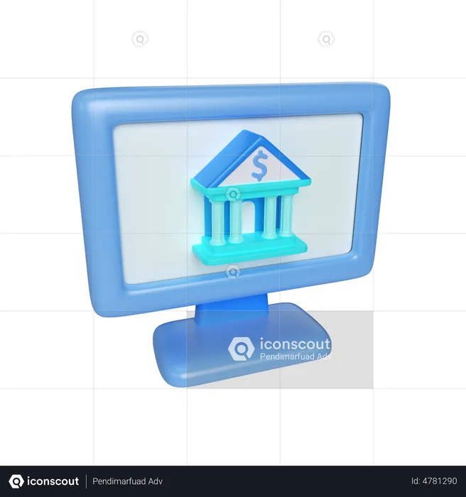 E Banking  3D Illustration