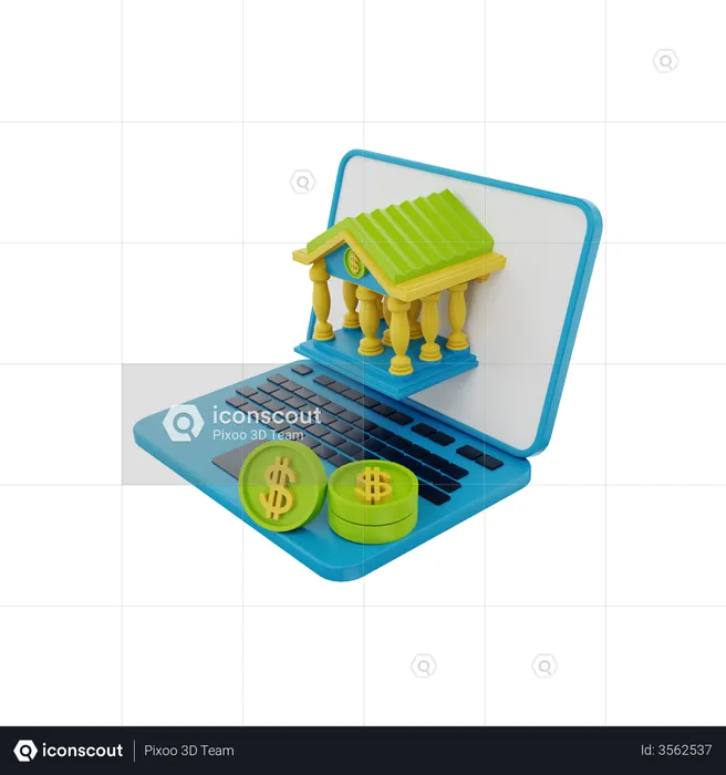 E Banking  3D Illustration