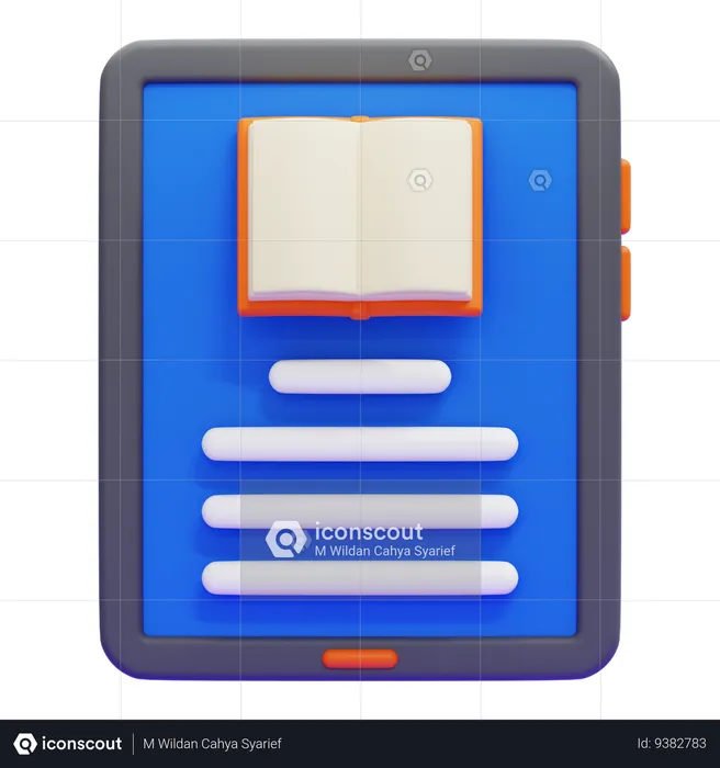 E BOOK  3D Icon