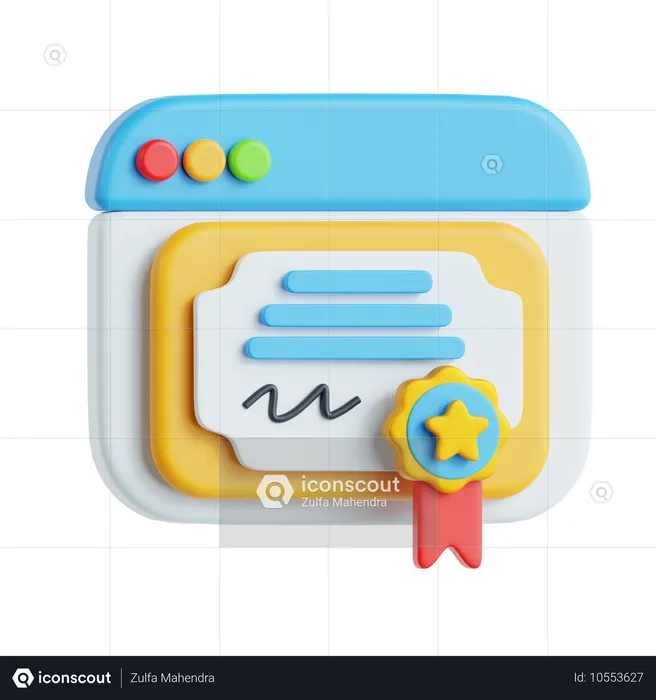 E-Certificate  3D Icon