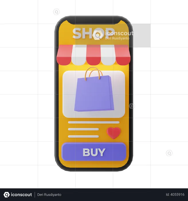 E-commerce app  3D Illustration