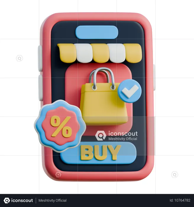 E Commerce Application  3D Icon