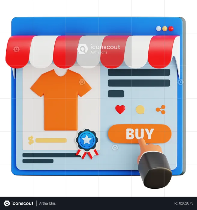 E-Commerce Landing Page  3D Icon