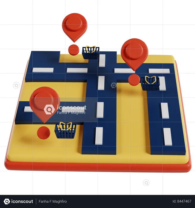 E-commerce Maze Game Board  3D Illustration