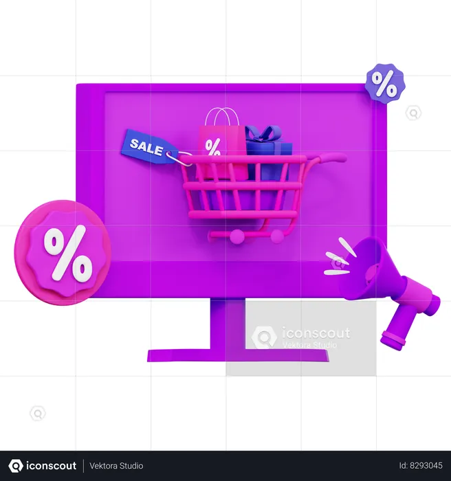 E Commerce Sales  3D Icon