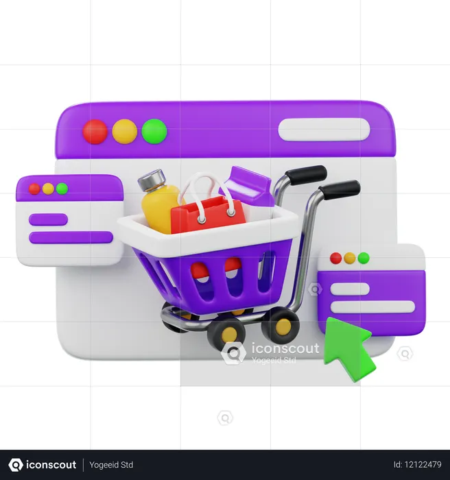 E-Commerce-Einkaufswagen  3D Icon
