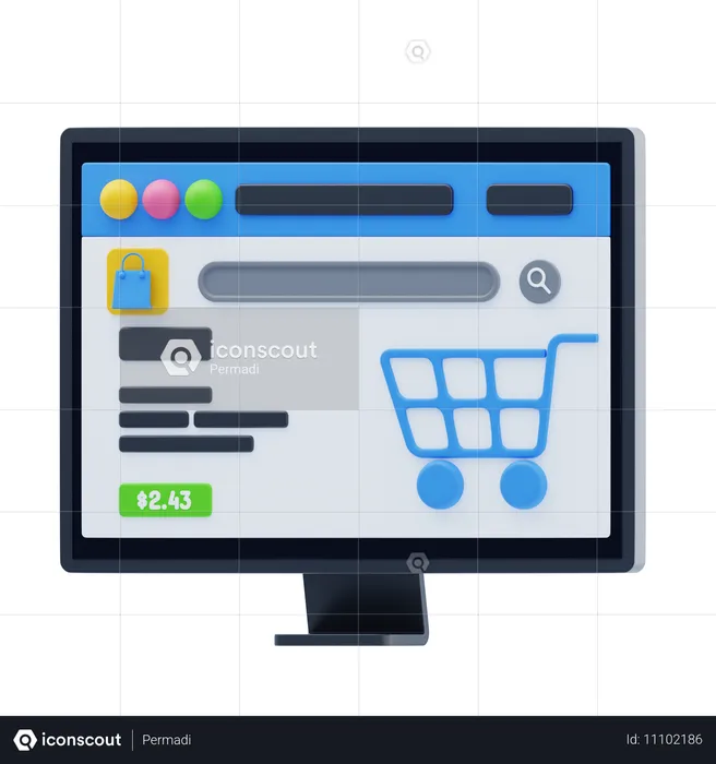 E-commerce Website  3D Icon