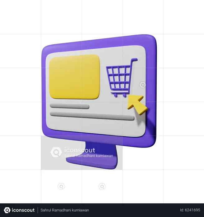 E Commerce Website  3D Illustration