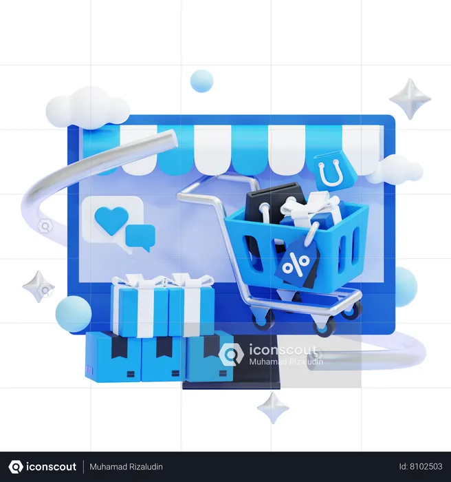 E Commerce Website  3D Icon