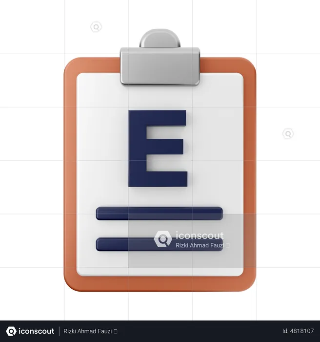 E Grade Report  3D Icon