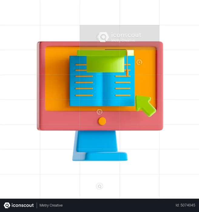 E Learning  3D Icon