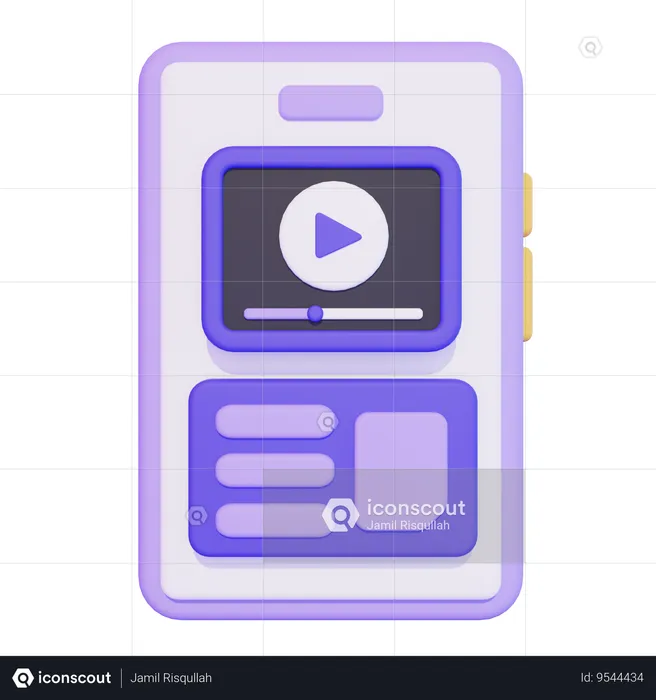 E-Learning on Smartphone  3D Icon