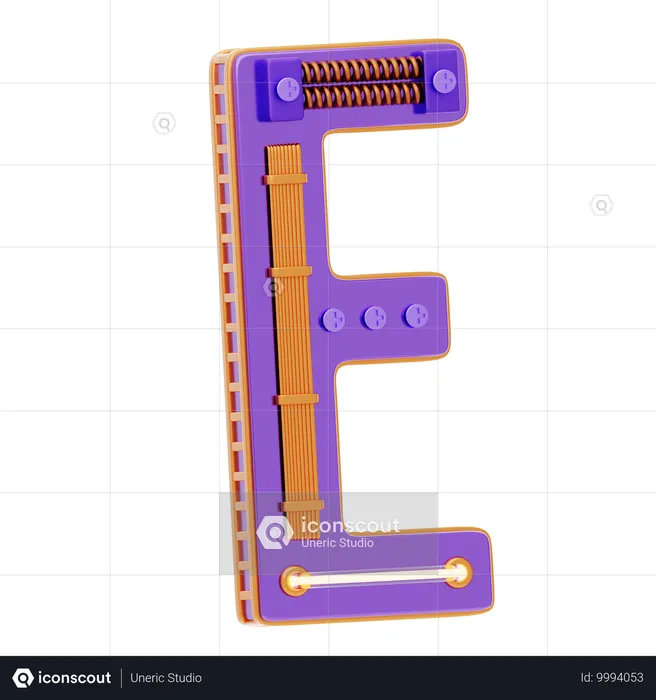 E Letter  3D Icon