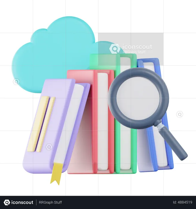 E Library  3D Icon