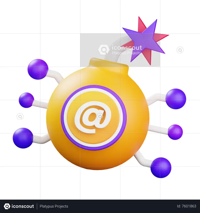E-Mail-Angriff  3D Icon
