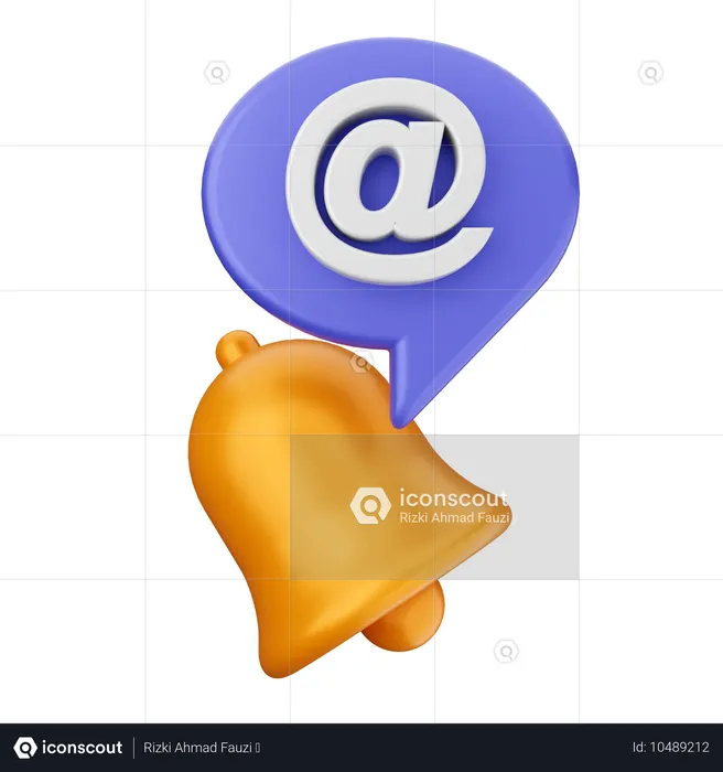 E-Mail-Benachrichtigungsglocke  3D Icon