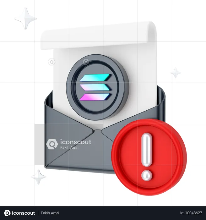 E-mail de alerta financeiro  3D Icon