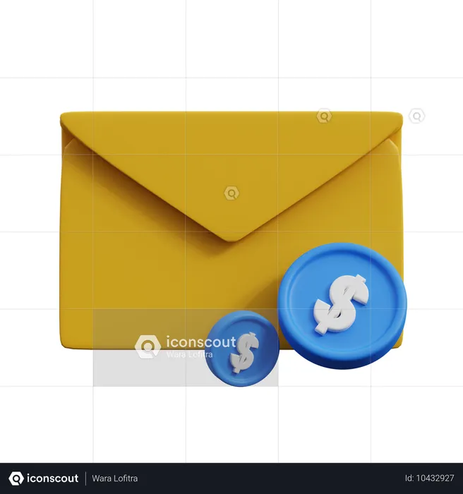 E-mail de ganhos  3D Icon