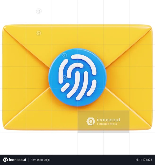 E-Mail-Fingerabdrucksicherheit  3D Icon