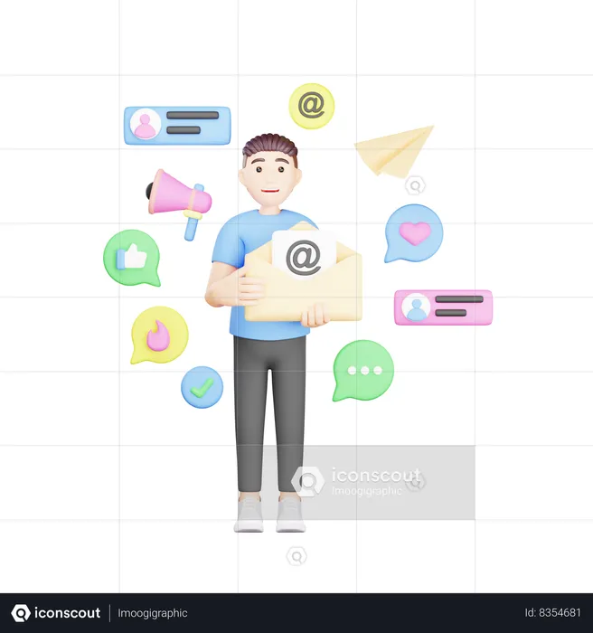 E Mail Marketing  3D Illustration