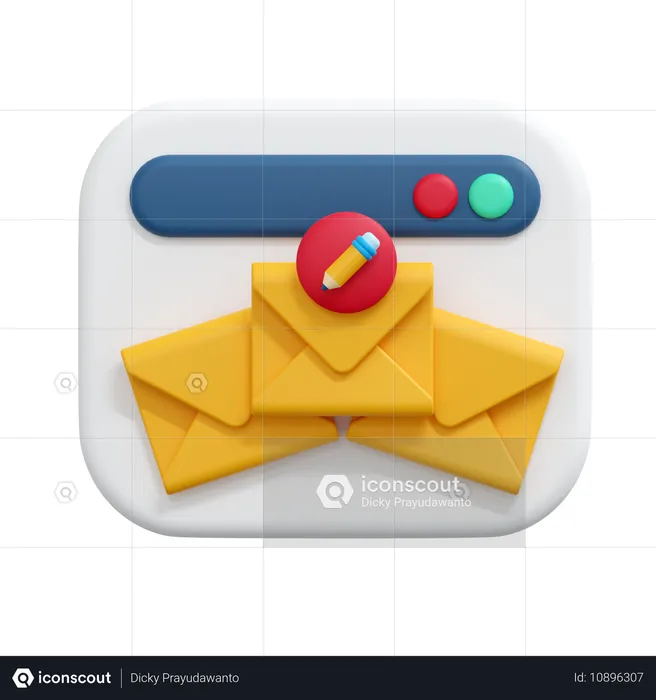 E-Mail-Nachricht bearbeiten  3D Icon