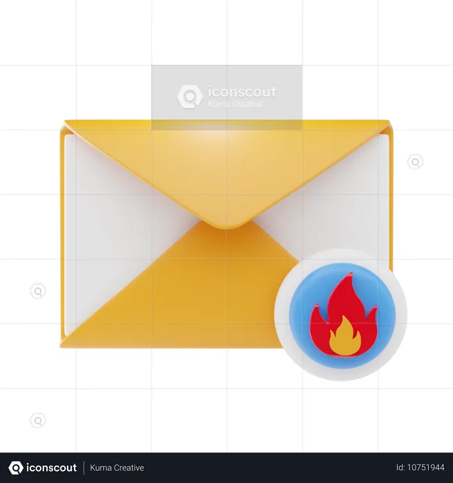 E-mail queimado  3D Icon