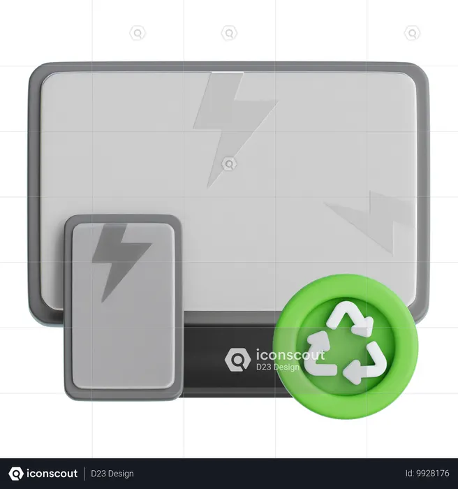 E reciclagem de resíduos  3D Icon