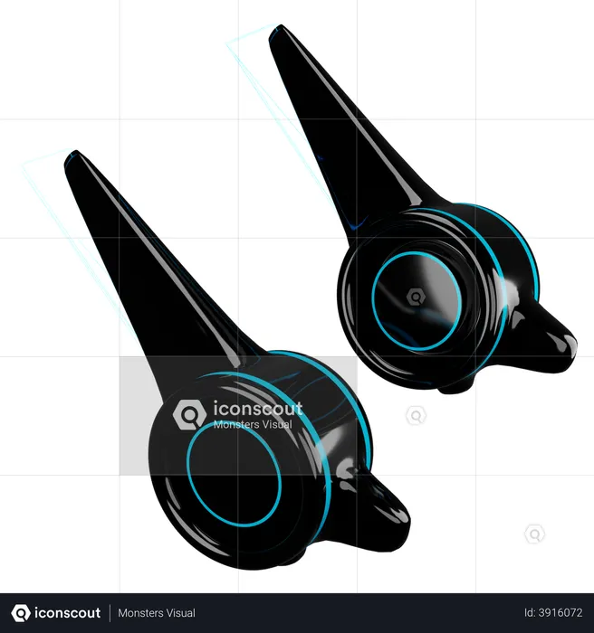 Earbuds  3D Illustration