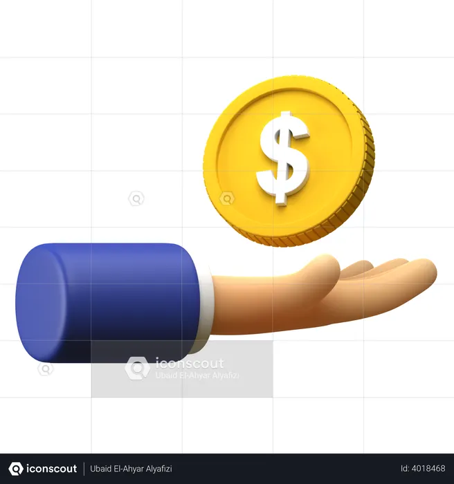 Earn Dollar  3D Illustration