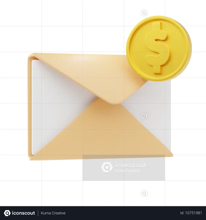 Earning Email  3D Icon