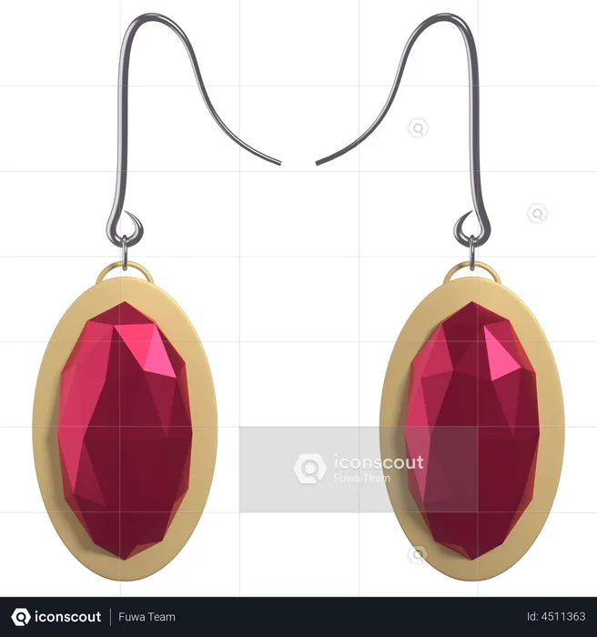 Earrings  3D Illustration