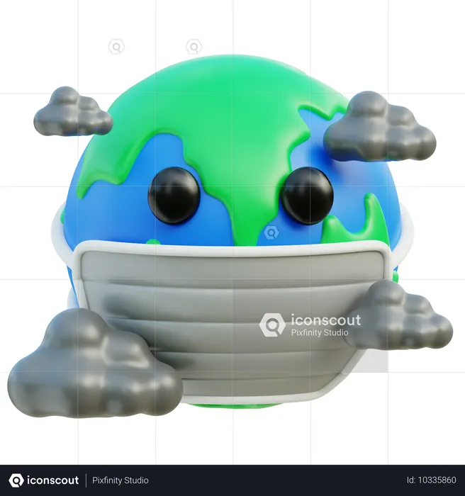 Earth Afflicted by Pollution  3D Icon