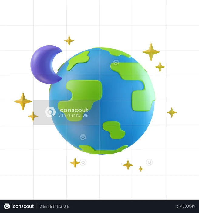 Earth And Moon  3D Illustration