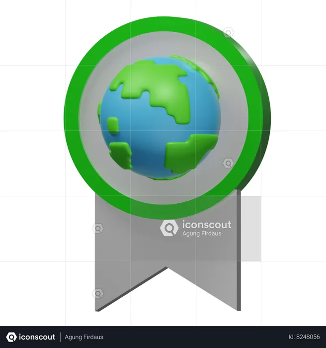 Earth Badge  3D Icon