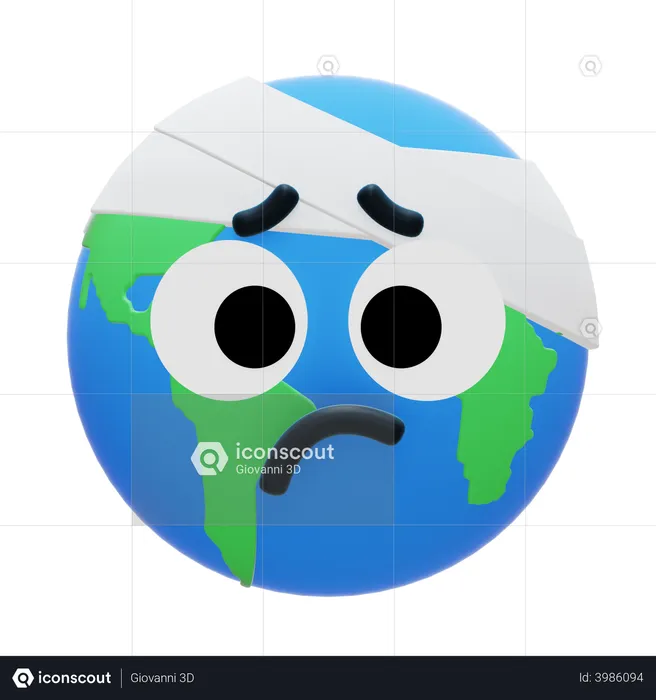 Earth Bandage Emoji 3D Icon