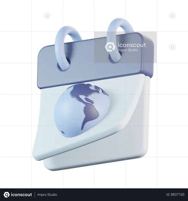 Earth Day Calendar  3D Icon