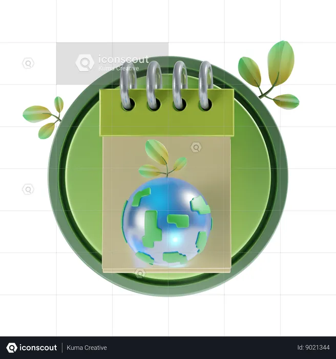 Earth Day Calendar  3D Icon