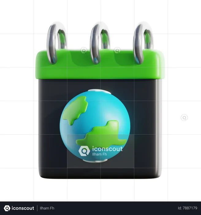 Earth Day Calendar  3D Icon