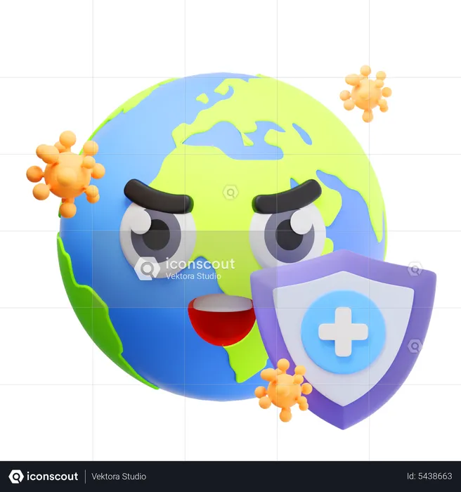 Earth Fight Virus  3D Icon