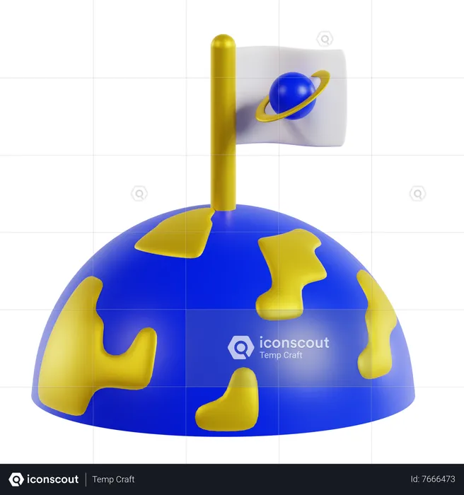 Earth Flag  3D Icon