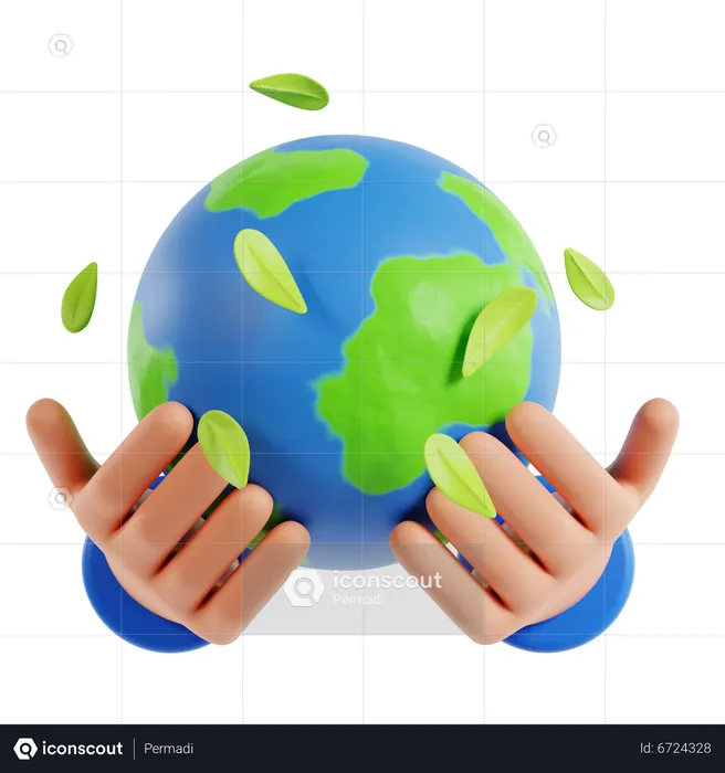 Earth Holding Hand  3D Icon