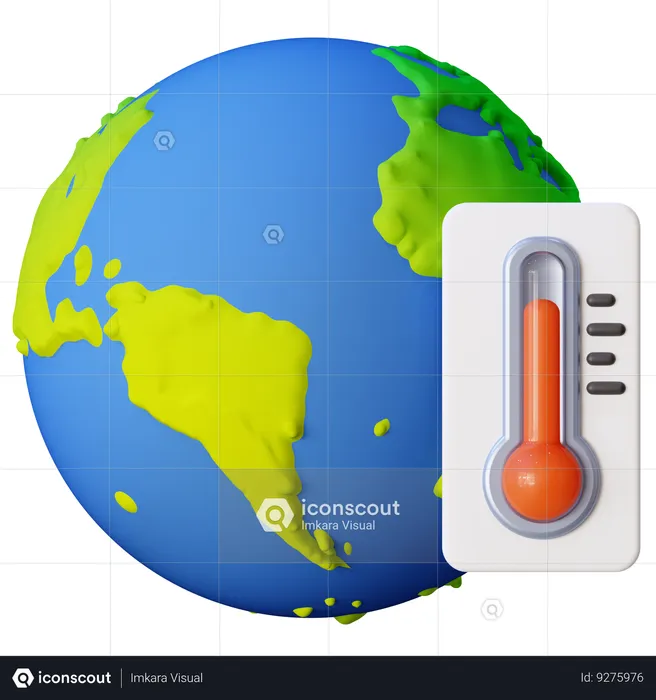 Earth Hot Temperature  3D Icon