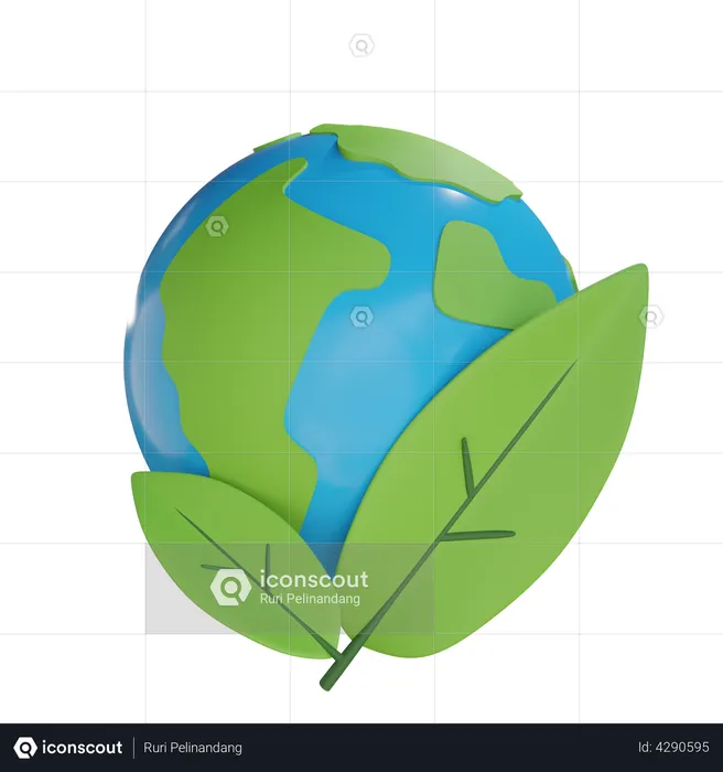 Earth Leaf  3D Illustration