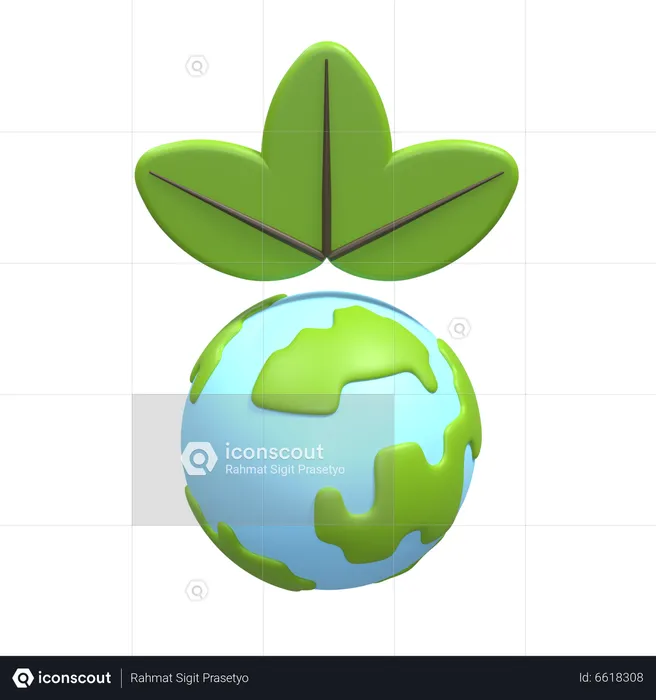 Earth Leaf  3D Icon