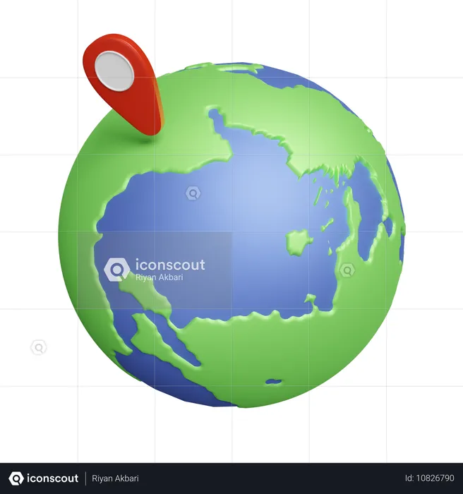 Earth Location  3D Icon