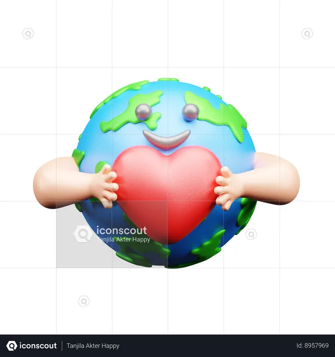 Earth Love  3D Icon
