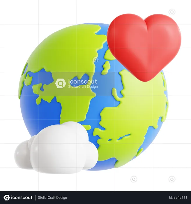 Earth Love  3D Icon