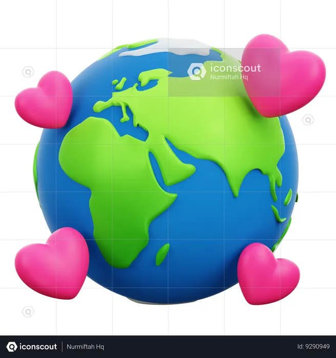 Earth Love  3D Icon