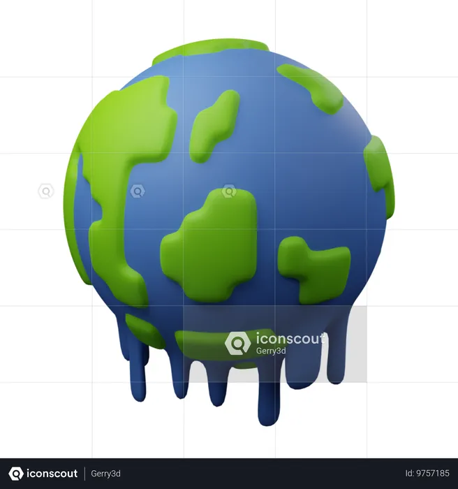 Earth Melting  3D Icon