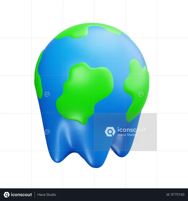 Earth Melting  3D Icon